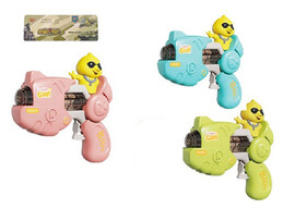 Бластер 12 см на бат., свет, звук, 3 цв. микс, в пак. M1662-3