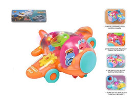 Разв. игр. "Самолетик с шестеренками" инерц., свет, 12*12 см в пак. M1541-2