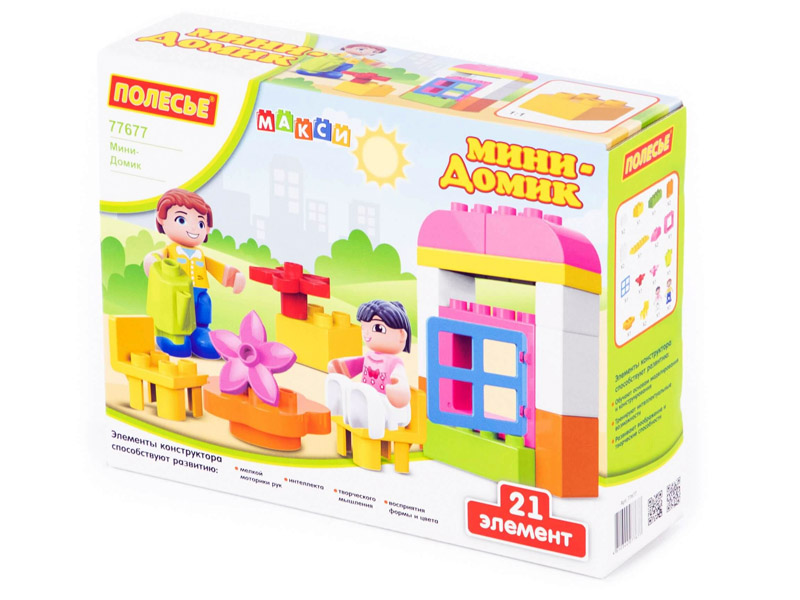 Донецк игрушка оптом Конструктор "Макси" "Мини-домик" 21 эл. в коробке