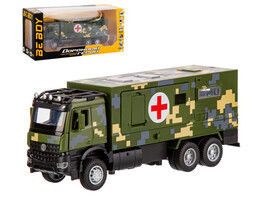 Машина металл. "BeBoy" Военный грузовик 20 см, инерц., свет, звук, подв. эл., в кор. IT110901