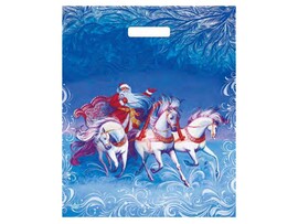 Пакет п/э выруб. «Дед Мороз на тройке» 45*38см (кратно 50)