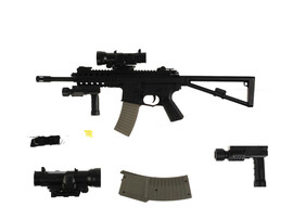 Автомат "1977А+" 71 см (лаз. прицел, фонарь) в кор. 100002618 доставка оптом в Донецк