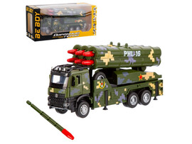 Машина инерц. металл. «Ракетная установка» 20 см (свет, звук, подв. эл.) в кор. IT110897 доставка оптом в Донецк