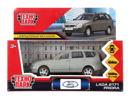 Технопарк. Машина «Lada Priora» металл. инерц. 12 см (открыв. двери, багажник) бежевая доставка оптом в Донецк