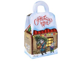 Коробка для конфет Домик "У зайчат" 1000 гр. ПП-5887 (кратно 20)