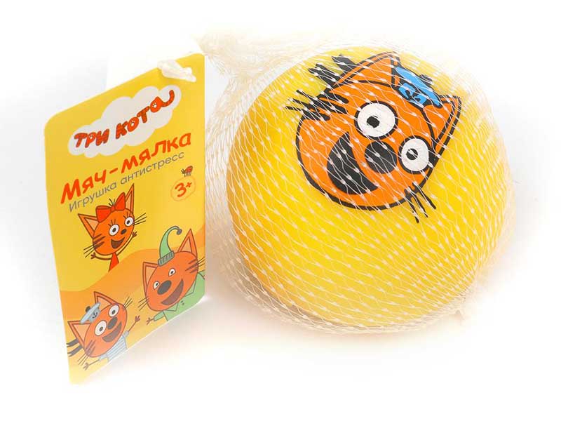 Антистресс-мялка "Мяч. Три Кота" 6 см, мука, в сетке. 123889-TC-FT