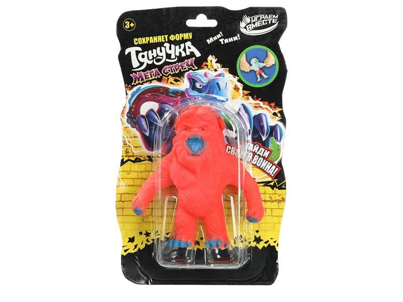 Антистресс-тянучка "Монстры. Йети красный" 26*16 см на блист. JD0782-RU