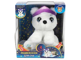 Мягкая игр.-ночник "Полярный медвежонок" 23 см, свет, песни, в кор. M90017-24