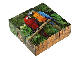 Кубики "Экзотические животные" 9 шт., 4 см, в пленке. 01320-ANI