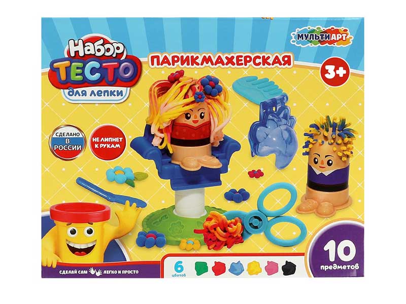 Тесто для лепки "Парикмахер" 6 цв., 10 предм., в кор. PDSET-MULTIART13