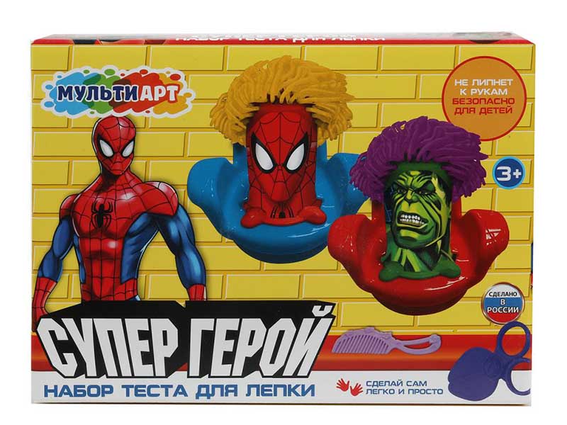 Тесто для лепки "Супергерои" 6 цв., формы, в кор. PDSET-115311