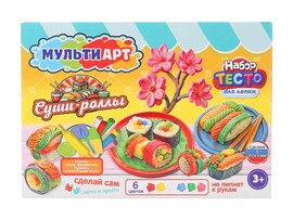 Тесто для лепки "Суши-роллы" 6 цв., формы, в кор. PDSET-MA120043