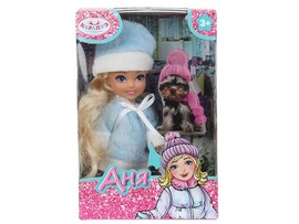 Кукла "Аня в шубке" 12 см, в кор. Карапуз. ANNA-W8-BB