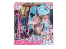 Кукла "Аня. Лыжница" 12 см, аксесс., в кор. Карапуз. ANNA-S3-BB
