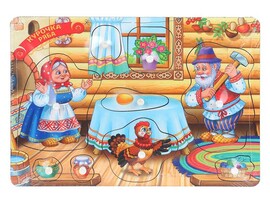 Дерев. рамка-вкладыш "Курочка Ряба" 28x19.5 см в пак. W0130