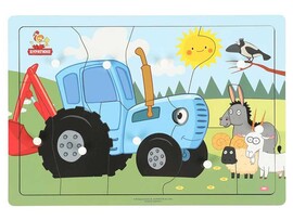 Дерев. рамка-вкладыш "Синий Трактор" 28x19.5 см в пак. STR62