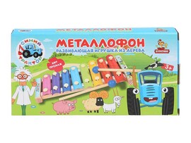 Металлофон дерев. "Синий Трактор" 9*18.5 см, в кор. STR17-NW