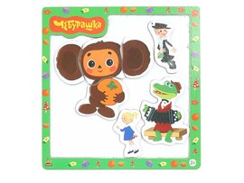 Магнитный пазл "Чебурашка" 15*15 см, дерев.,7 дет., в пак. CHEB-21