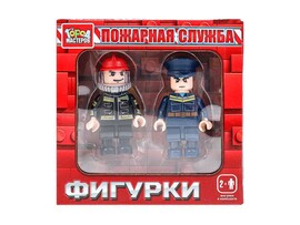 Конструктор Фигурки "Пожарные" 2 шт., 8х8 см в кор.18035-KK