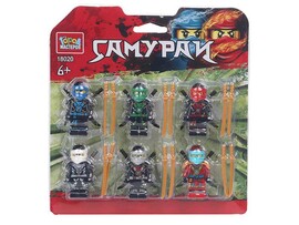 Конструктор Фигурки "Самураи" 6 шт., 18*22 см на блист. 18020-YF