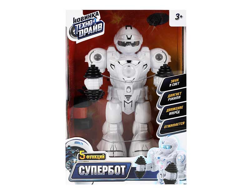 Робот "Супербот" 25 см, свет, звук, отжимается, в кор. 1611B102-RS