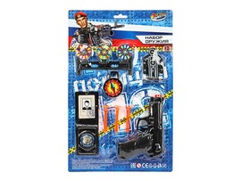 Набор "Полиция": пистолет, 3 пули-присоски, аксесс., 24.5*38 см на блист. 2102Y012-R