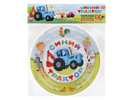 Тарелка бум. "Синий Трактор" 18 см, 6 шт., в пак. PP-53665-BT