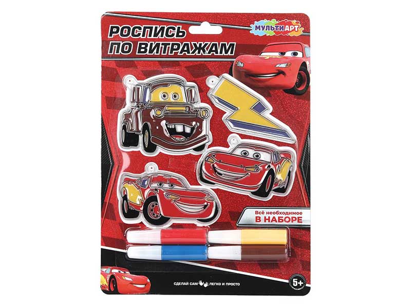 Набор Роспись по витражам "Тачки" 20*27 см в пак. SUNCARS-125282