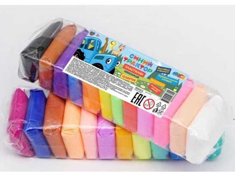 Легкий пластилин "Синий Трактор" 12 цв., 10 гр. FLUFFY-STR12