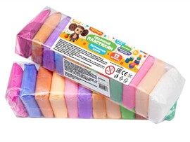 Легкий пластилин "Чебурашка" 12 цв., 10 гр, пастель. FLUFPASTEL-CHEB