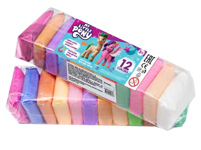 Легкий пластилин "Мой маленький Пони" 12 цв., 10 гр., пастель. FLUFPASTEL-MLP