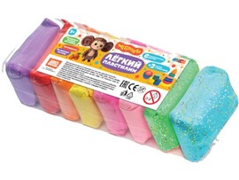 Легкий пластилин "Чебурашка" 8 цв. (классика+блёстки) LIGHT8-129548-CHEB