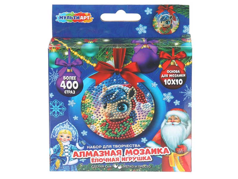 Алмаз. моз. Елочная игрушка "Лошадка" 10 см, в кор. AMIGR-130406