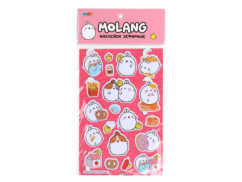 Наклейки зефирные "Molang" 13*25 см в пак. STICKMARSH-123478