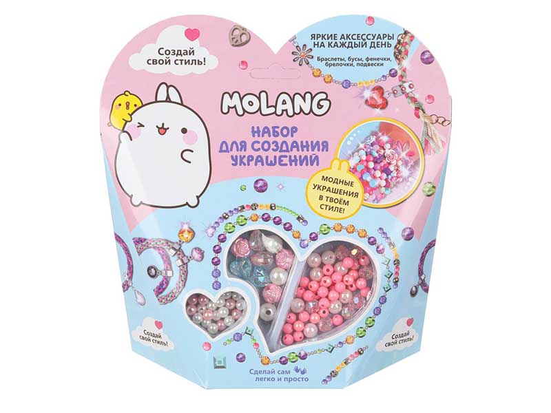 Набор для созд. украшений "Сердечко. Molang" 26*18 в кор.