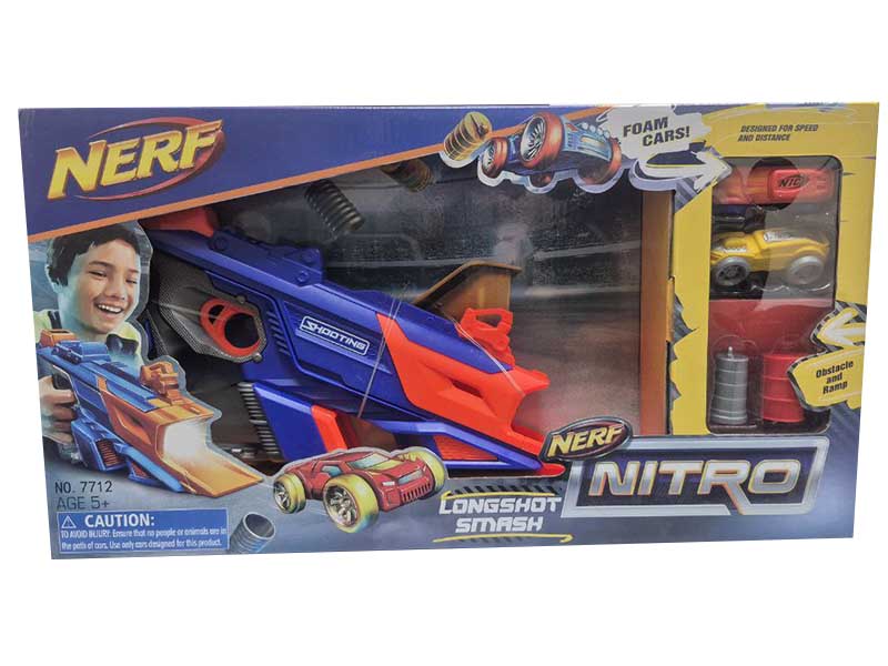 Автотрек-бластер "Нитро" с запуском, 2 машинки, 47*25 см в кор. 7712