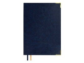 Ежедневник недат. А5 160 л. Сариф синий, кожзам, металл. уголки, цитаты. 70649
