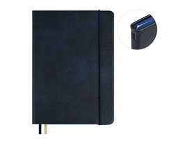 Ежедневник недат. А5 160 л. Шеврет темно-синий, кожзам, карман. Арт. 70634