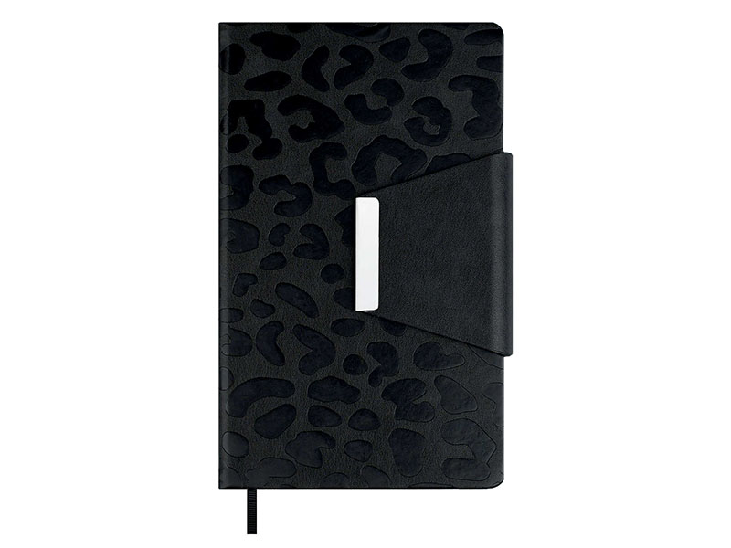 Ежедневник недат. А5 160 л. Винченцо черный, кожзам, магн. клапан. 70665