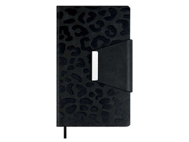 Ежедневник недат. А5 160 л. Винченцо черный, кожзам, магн. клапан. 70665