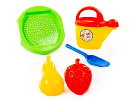 Набор №403: сито №9, совок №11, формочки "Фрукты" 2 шт, лейка №10 доставка оптом в Донецк