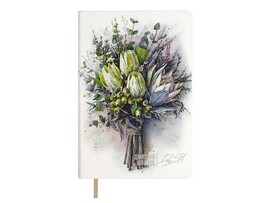 Записная книжка А6 96 л. Букет с протеей (#Д. ШВЕЦОВ) кожзам, тиснение. 70743