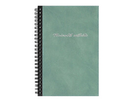 Записная книжка А5 96 л. Нубук бирюзовый, кожзам, евроспираль. 70732