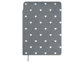 Записная книжка А6 96 л. Сердечки, кожзам "замша", тиснение. 71044