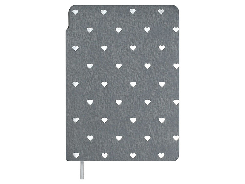 Записная книжка А6 96 л. Сердечки, кожзам "замша", тиснение. 71044