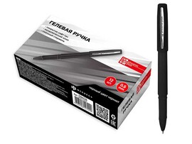 Ручка гел."Классика" 0.5 мм, черная, металл. клип, софт-тач корп. 59408 (кратно 12)