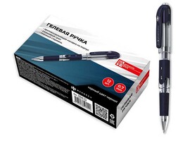 Ручка гел. "Черный гель" 0.7 мм, резин. грип, черная. 59410 (кратно 12)