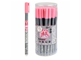 Ручка гел. со стир. черн. "Красотка" 0.5 мм, синяя, софт-тач. 69530