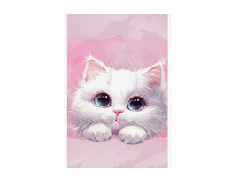 Блокнот А6 40 л. Белый кот, клетка, глянц. лам. 72948