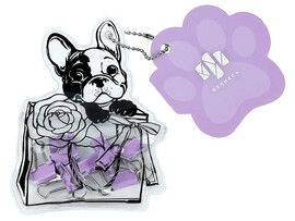 Зажимы для бумаг "Милый мопс" 15х25 мм, 10 шт., сиреневый. 71502